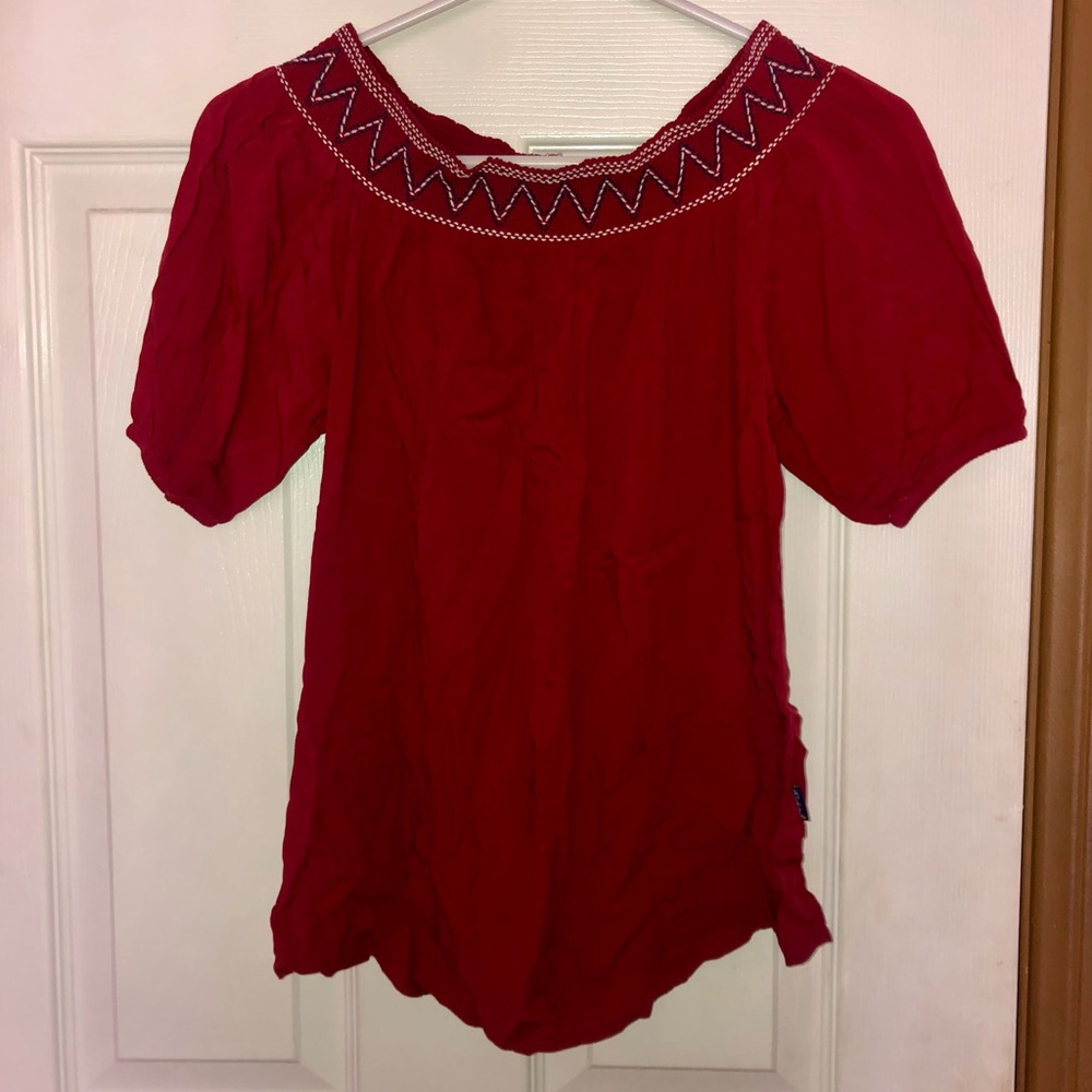 Red off shoulder